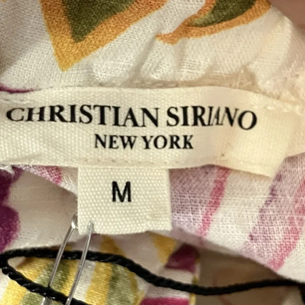 Christian Siriano Skirt Womens Size M Multicolor Tropical Wrap Linen‎ Blend